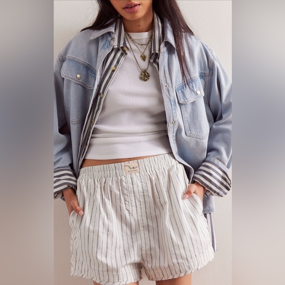 Free People Pants - Day to Day Boxer NWOT ivory combo‎